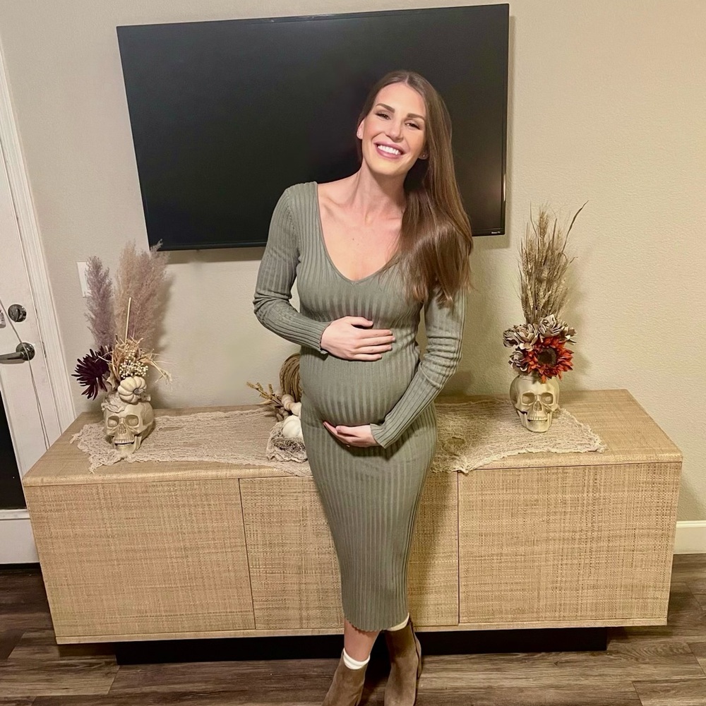 Pinkblush green maternity dress